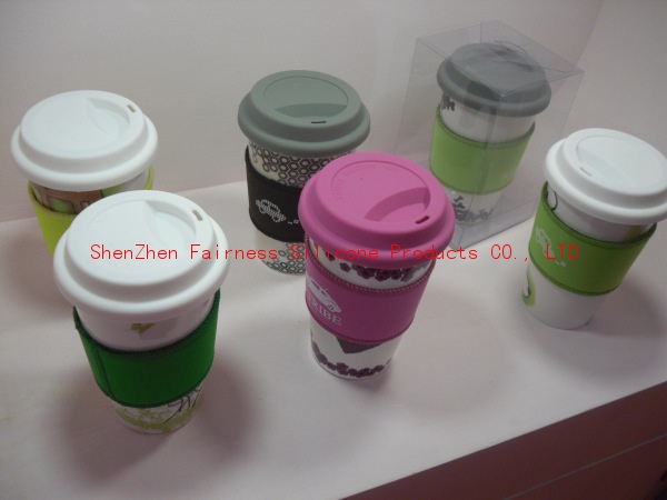 silicone cup lid & cup set